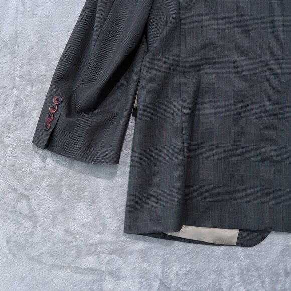 Chaps Ralph Lauren Blazer Mens 42S Gray Plaid 100% Wool Sports Coat Business - Picture 3 of 16